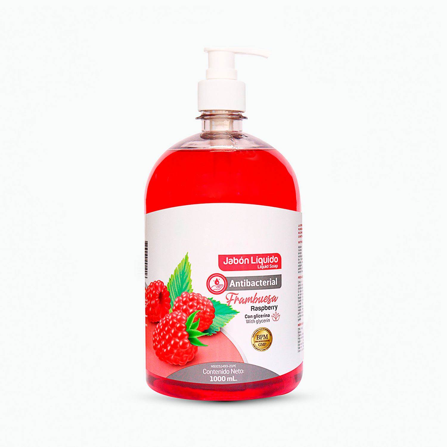 JABÓN LÍQUIDO ANTIBACTERIAL DE 1000 ML FRAMBUESA - 1