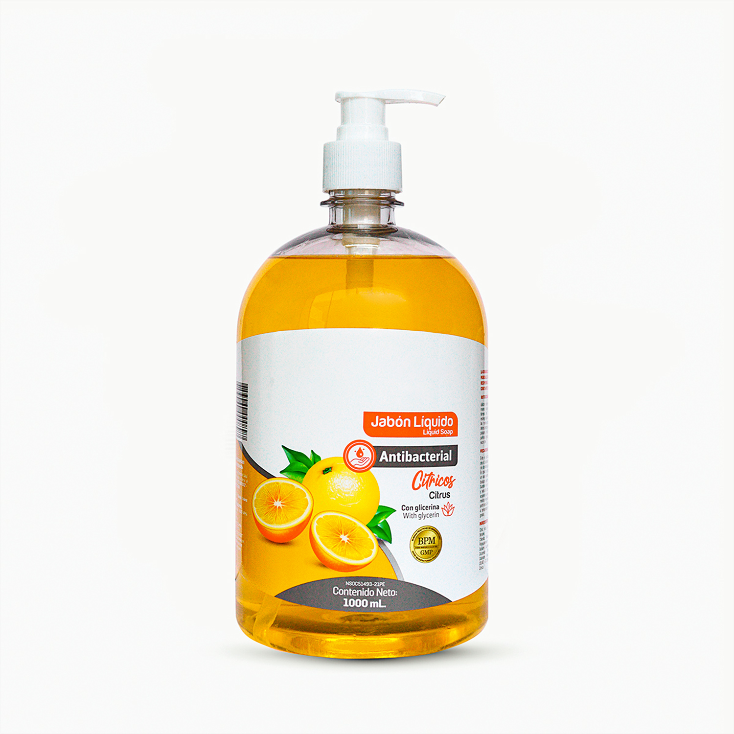 JABÓN LÍQUIDO ANTIBACTERIAL DE 1000 ML CÍTRICO - 1