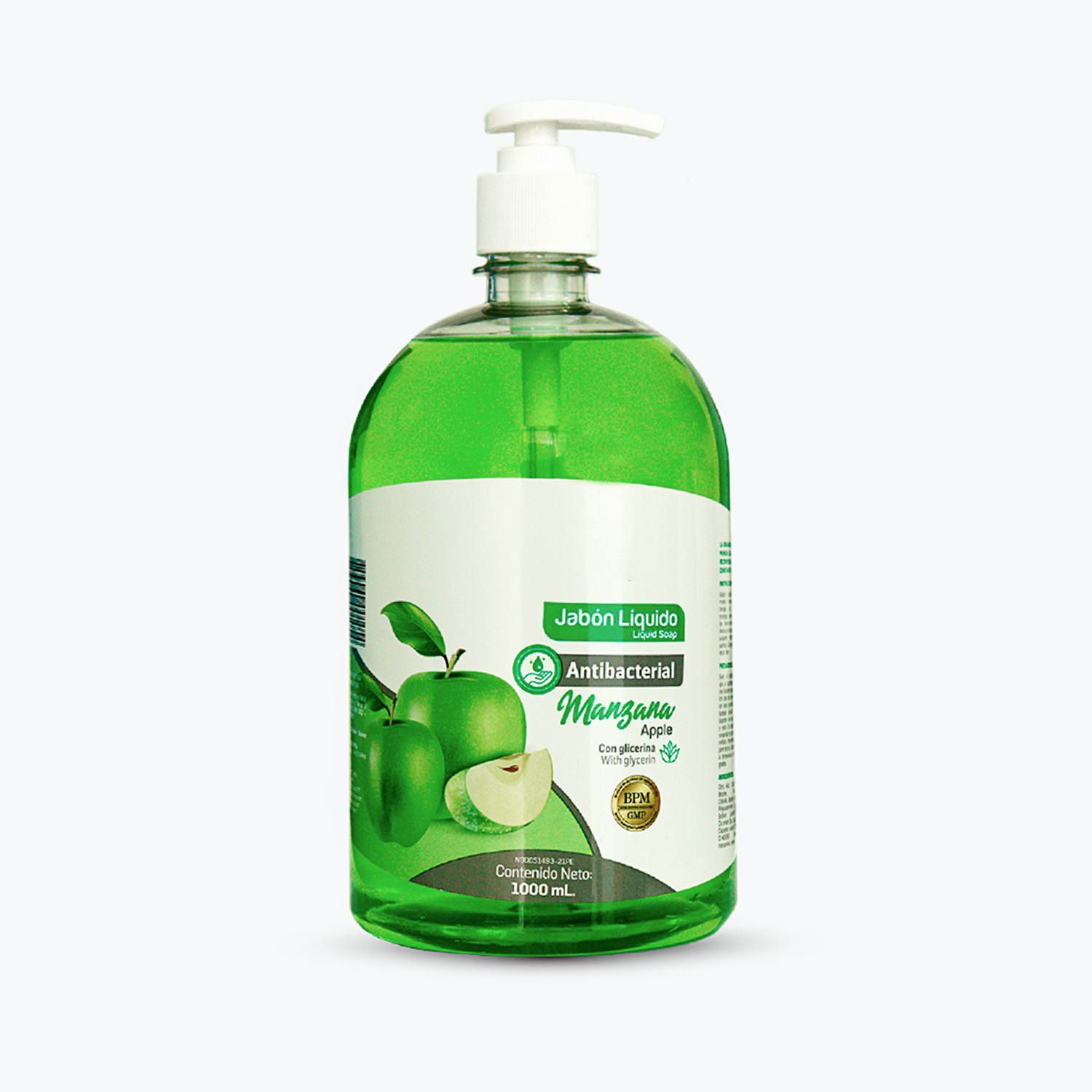 JABÓN LÍQUIDO ANTIBACTERIAL DE 1000 ML MANZANA - 1