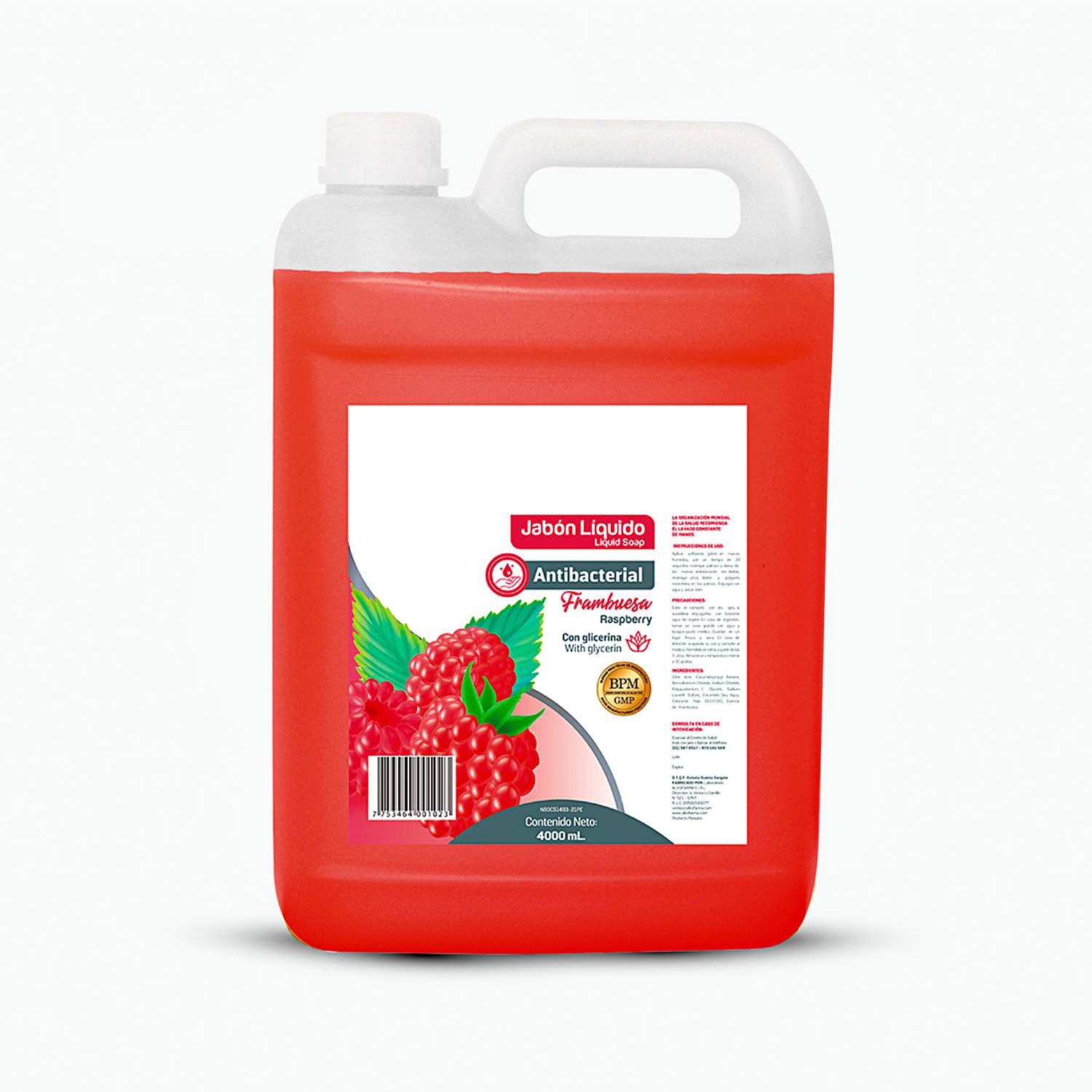 JABÓN LÍQUIDO ANTIBACTERIAL DE 4000 ML FRAMBUESA - 1