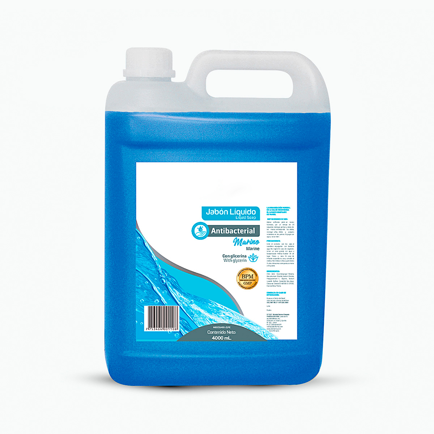 JABÓN LÍQUIDO ANTIBACTERIAL DE 4000 ML MARINO - 1