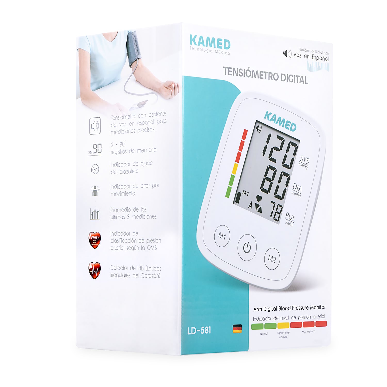 TENSIÓMETRO DIGITAL DE BRAZO KAMED LD-581 CON ALTAVOZ - 2