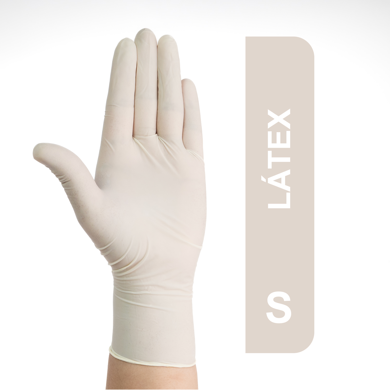 GUANTES DE LÁTEX DESECHABLES BLANCOS TALLA S CAJA 100 UND - 1
