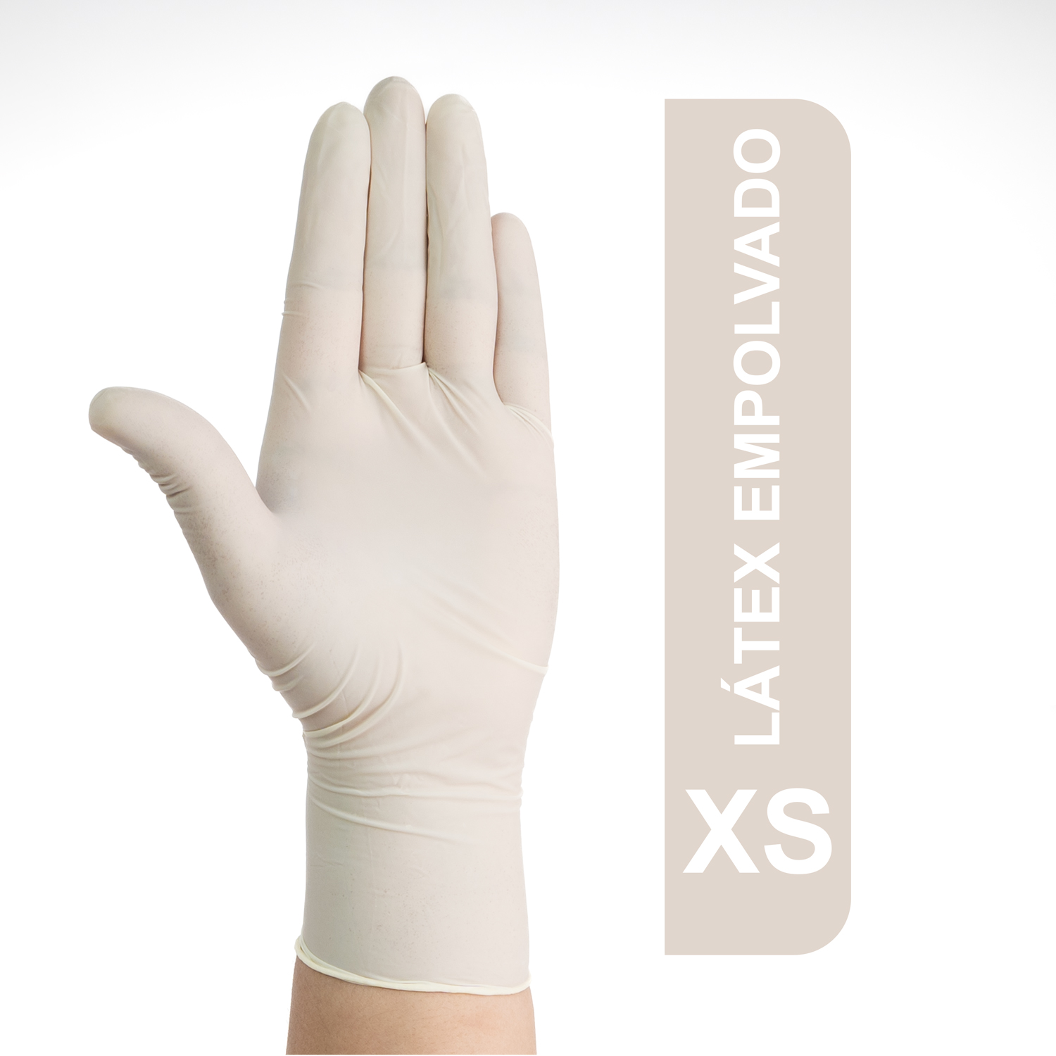 GUANTES DE LÁTEX EMPOLVADOS BLANCOS TALLA XS CAJA 100 UND - 1