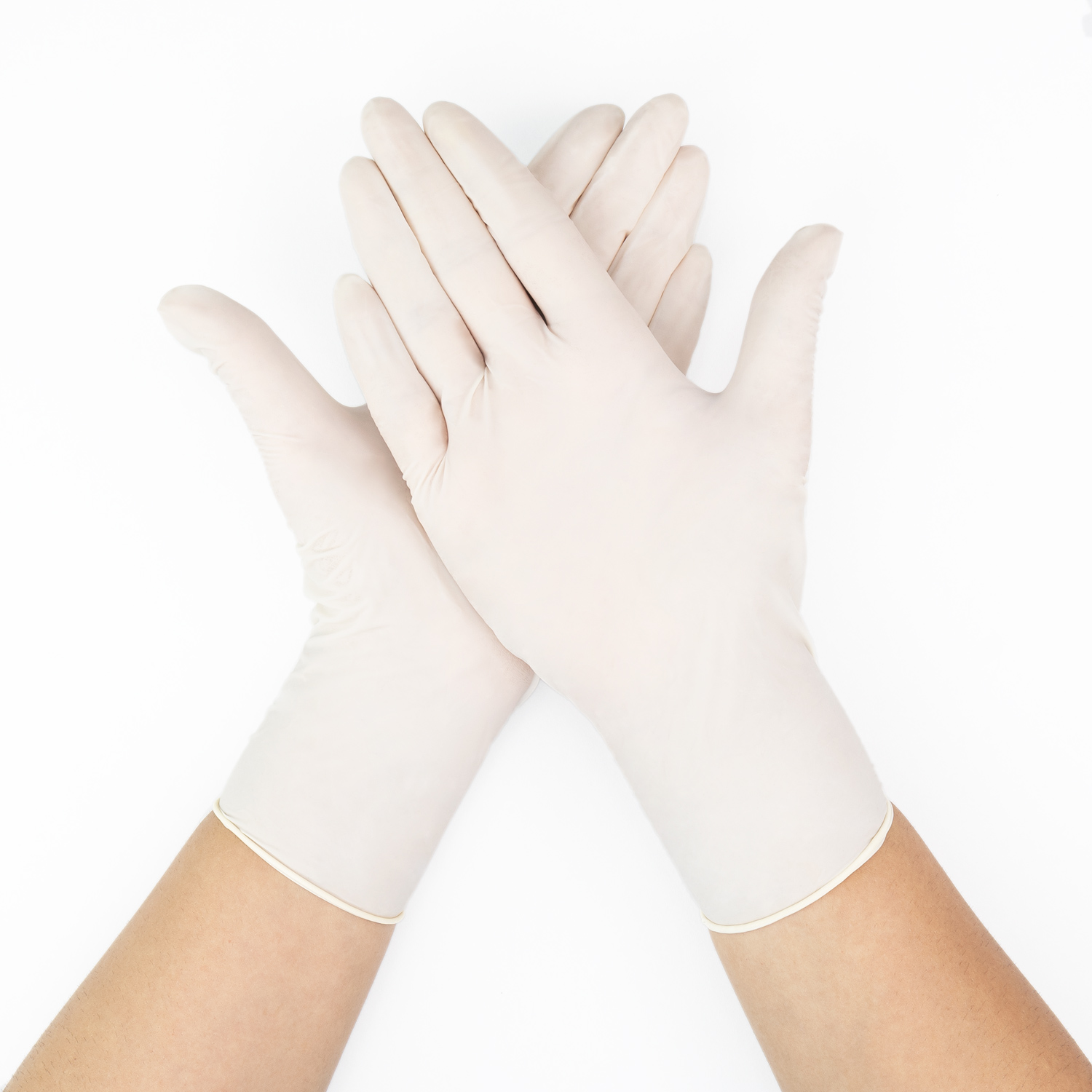 GUANTES DE LÁTEX EMPOLVADOS BLANCOS TALLA M CAJA 100 UND - 2
