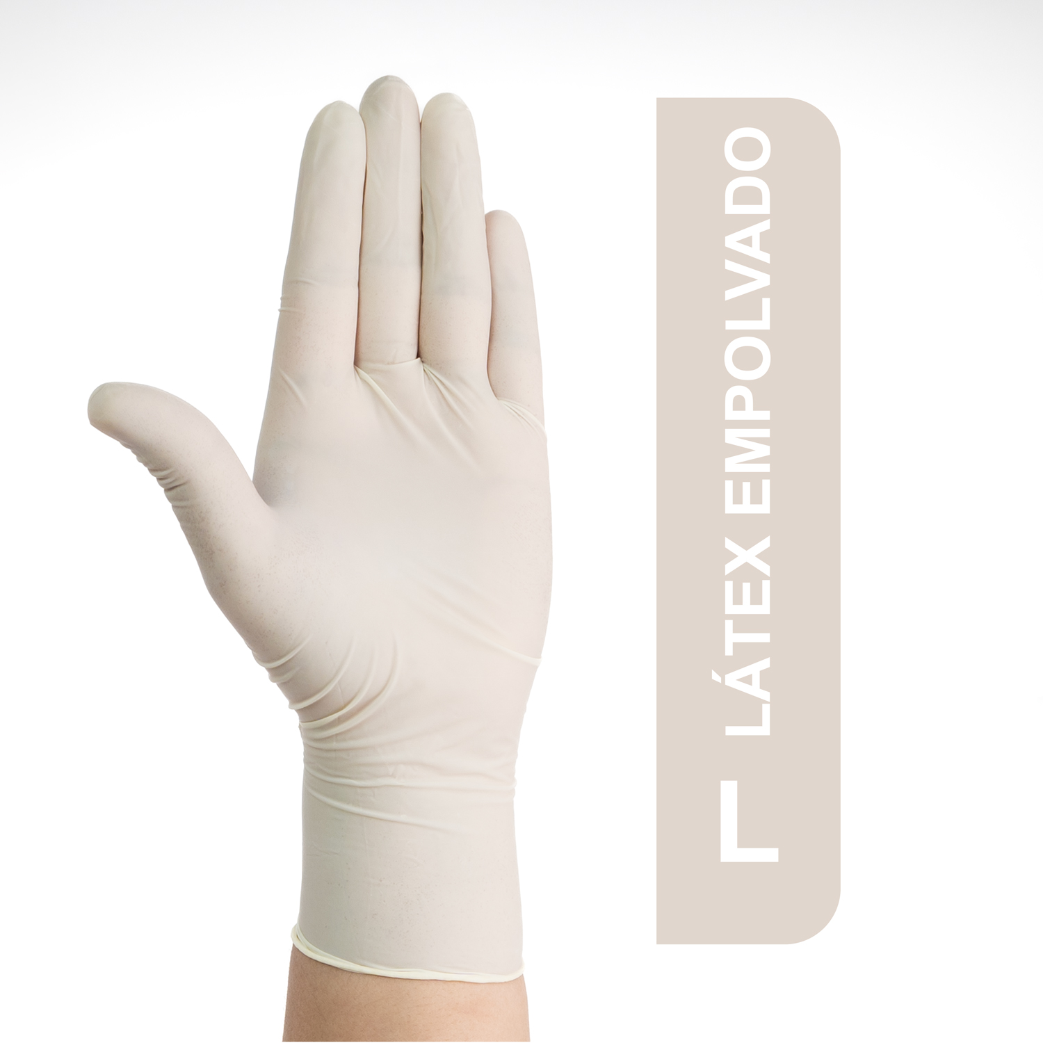 GUANTES DE LÁTEX EMPOLVADOS BLANCOS TALLA L CAJA 100 UND - 1