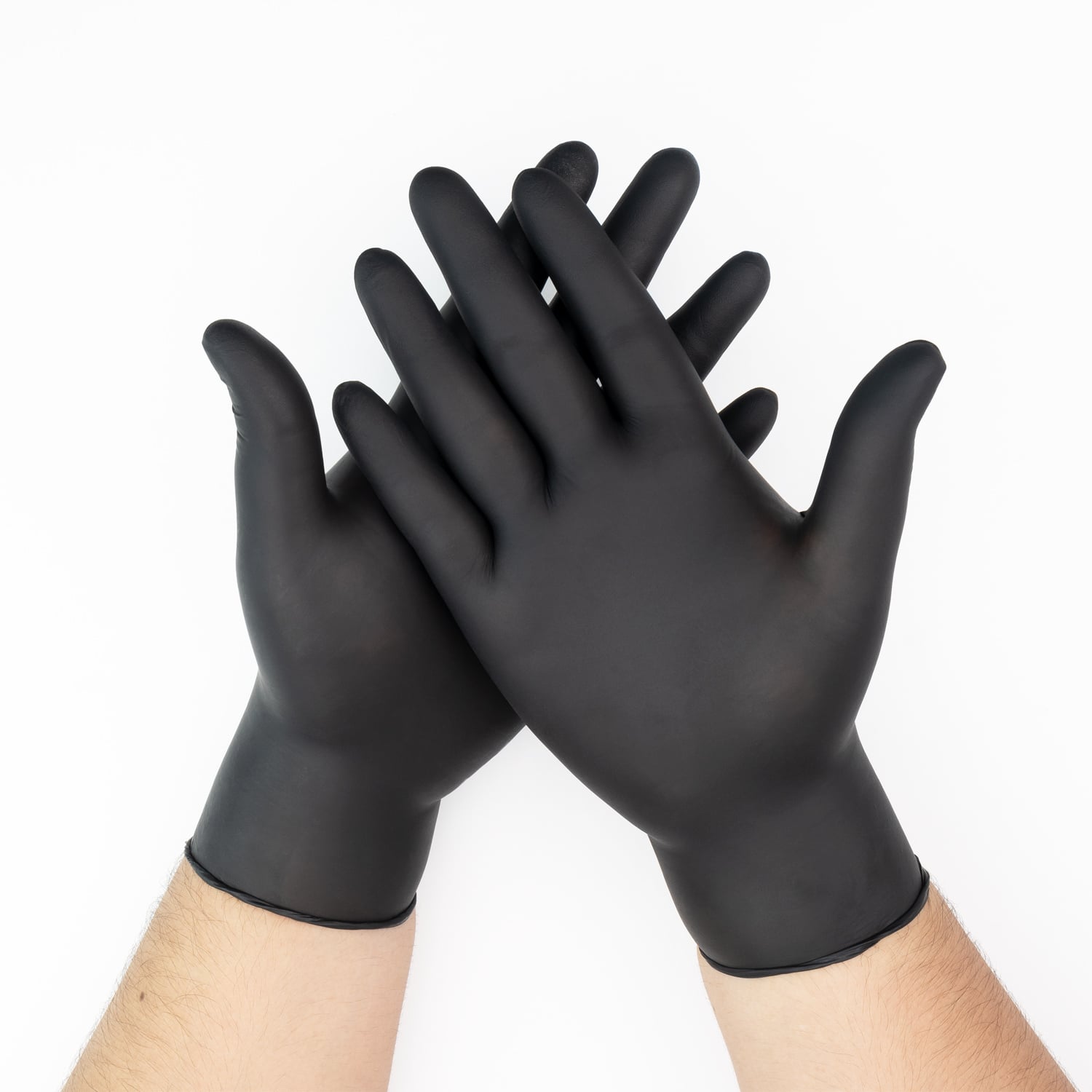 GUANTES DE NITRILO DESCARTABLES NEGROS TALLA M CAJA 100 UND - 2