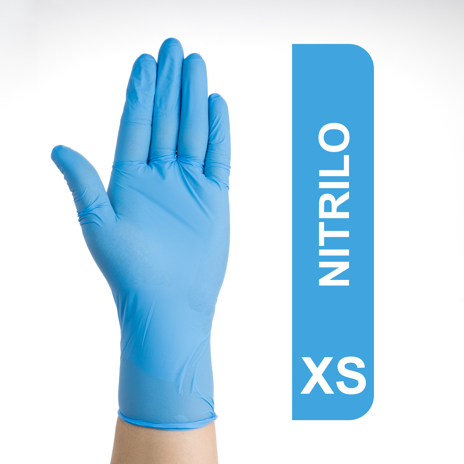 GUANTES DE NITRILO DESCARTABLES CELESTES TALLA XS CAJA 100 UND - 1