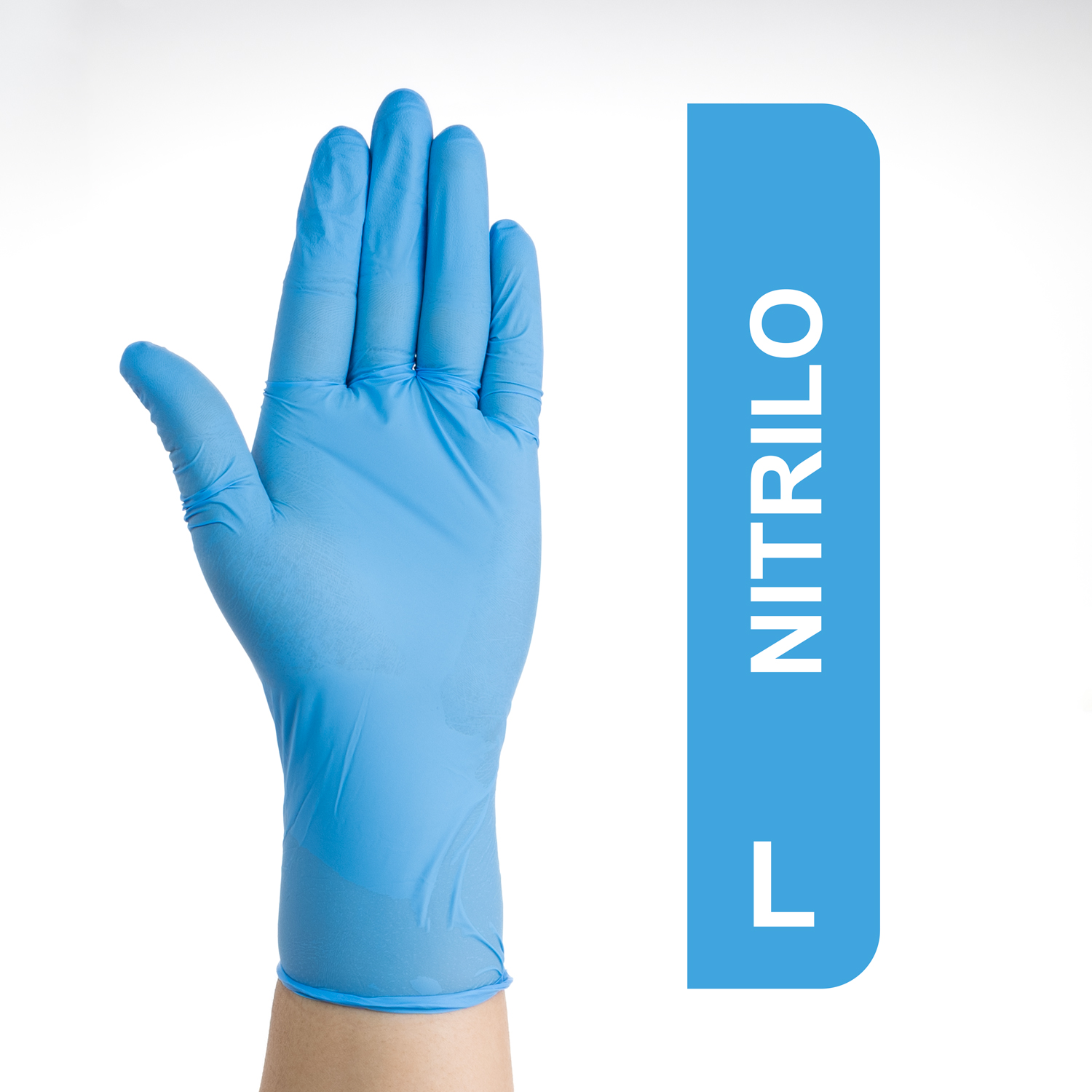 GUANTES DE NITRILO DESCARTABLES CELESTES TALLA L CAJA 100 UND - 1
