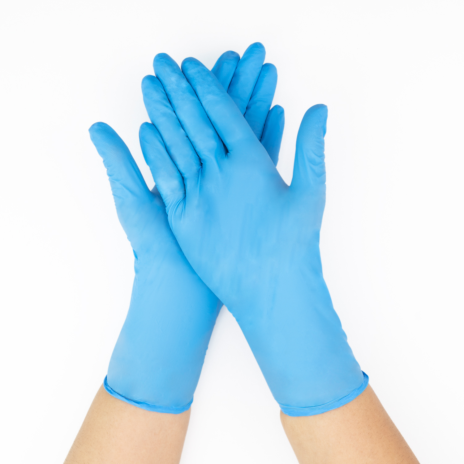 GUANTES DE NITRILO DESCARTABLES CELESTES TALLA L CAJA 100 UND - 2