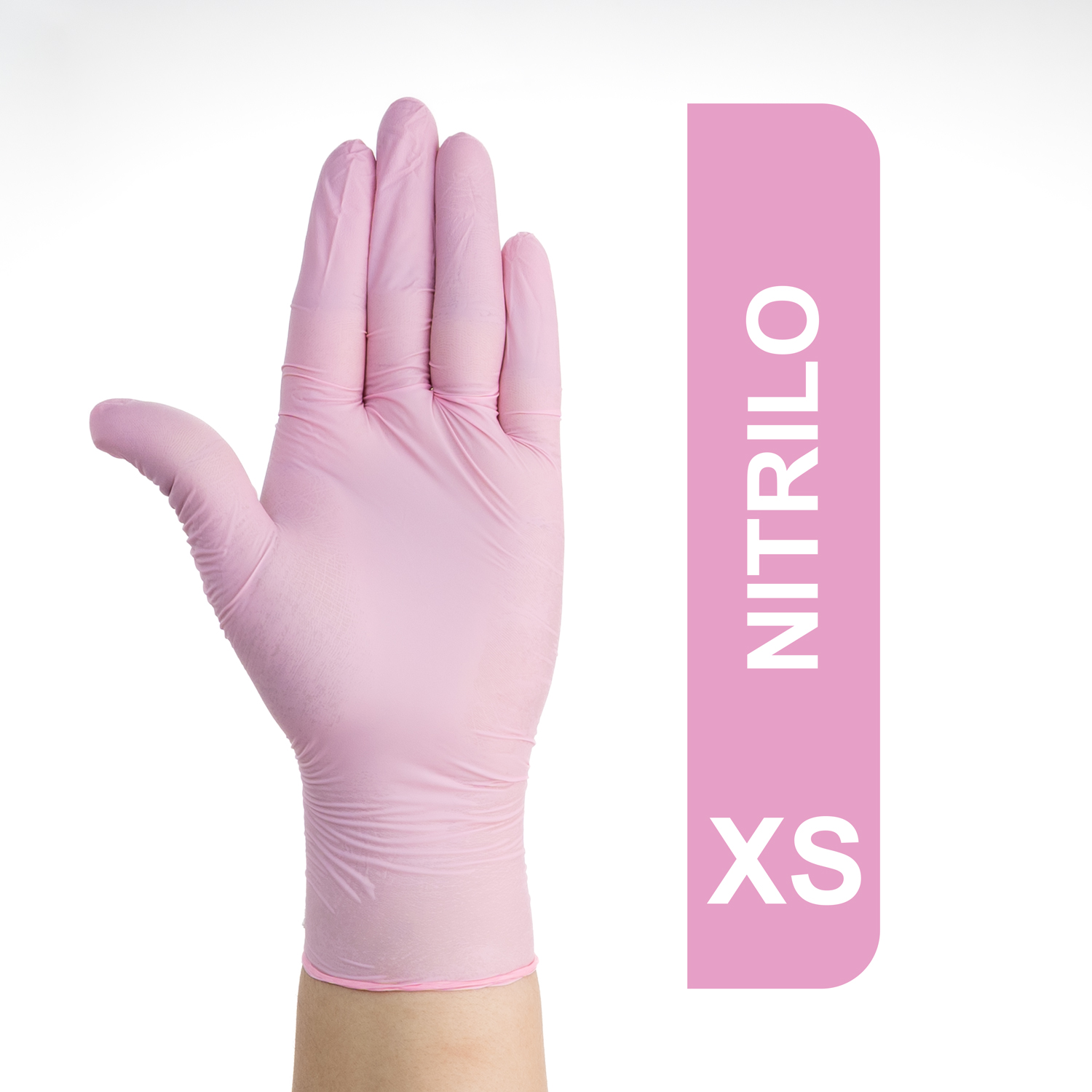 GUANTES DE NITRILO DESCARTABLES ROSADOS TALLA XS CAJA 100 UND - 1