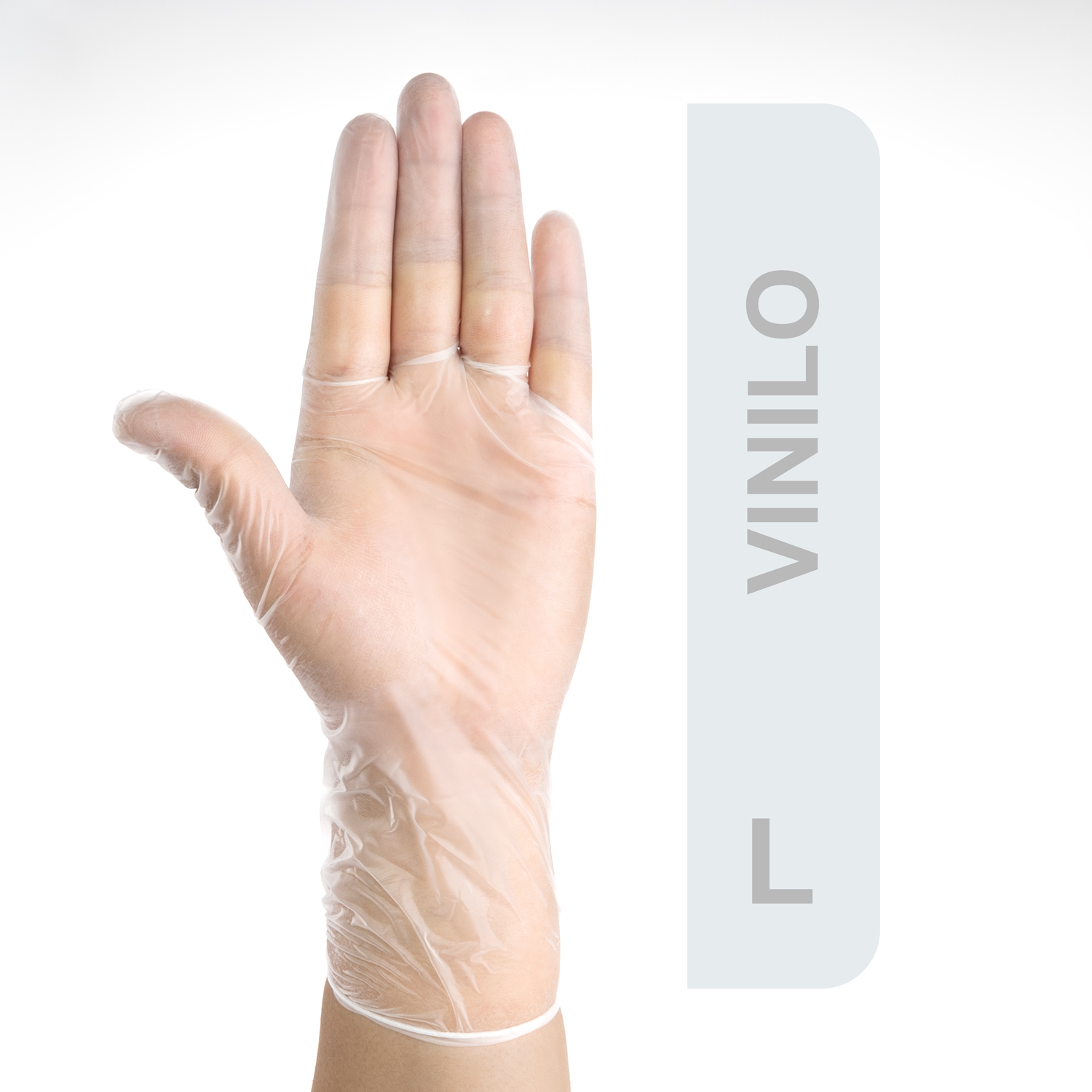 GUANTES DE VINILO DESCARTABLES TRANSPARENTES TALLA L CAJA 100 UND - 1
