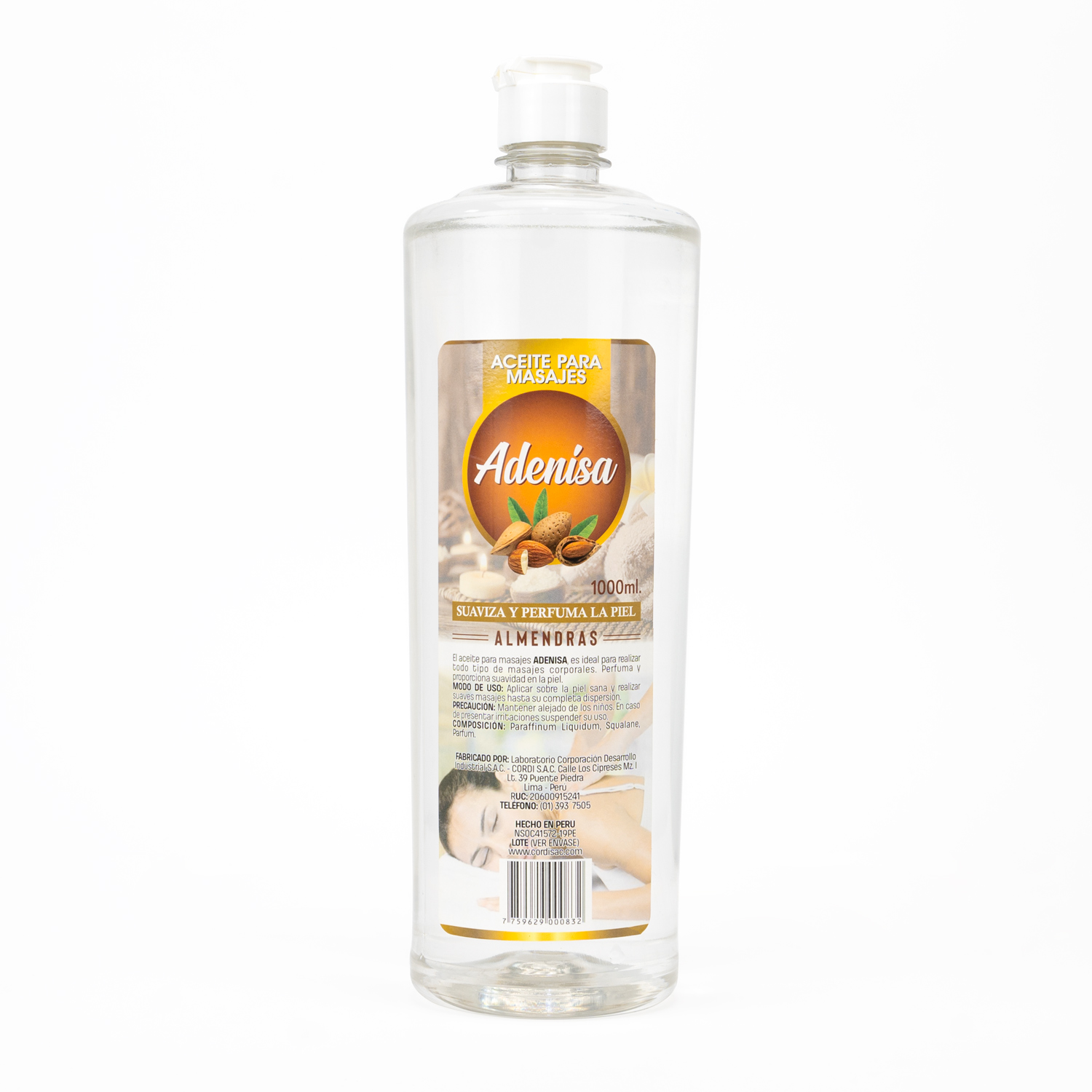 ACEITE PARA MASAJES ALMENDRAS ADENISA FCO 1000 ML - 1
