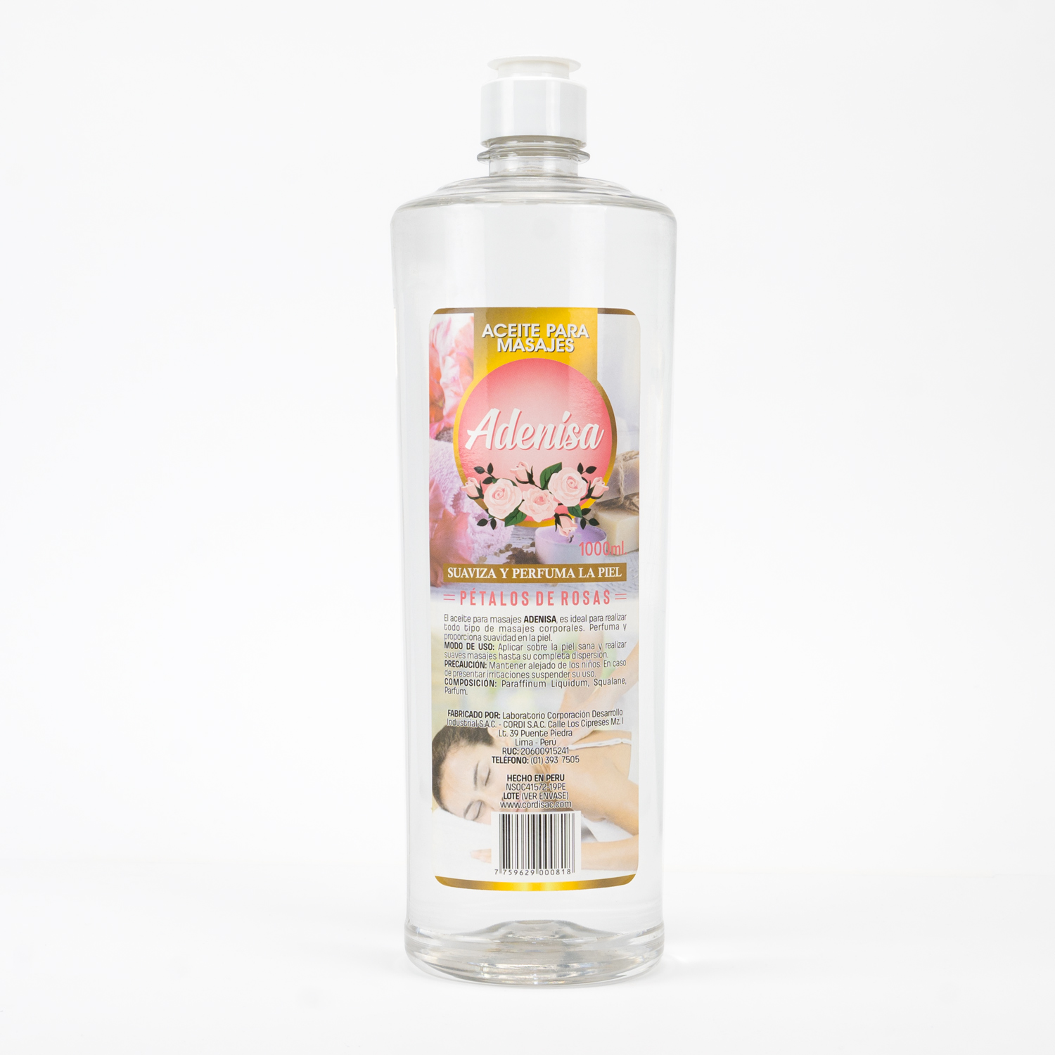 ACEITE PARA MASAJES PÉTALOS DE ROSAS ADENISA FCO 1000 ML - 1