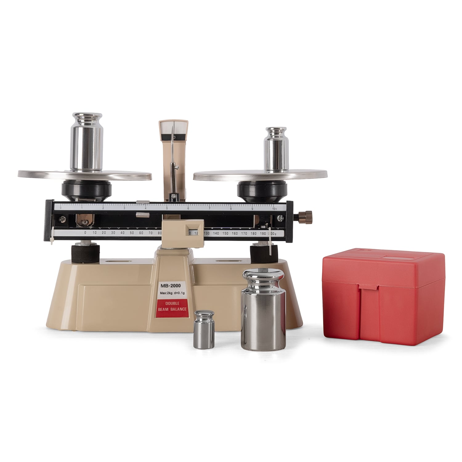 BALANZA MECANICA DE 2 PLATOS 2000G / 0,1 GR CON SET DE PESAS - 1