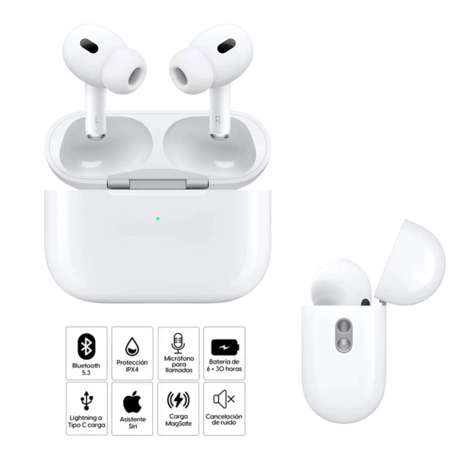 AUDÍFONOS BLUETOOH CON CARGA INALÁMBRICA Y CONTROLES TÁCTILES - USB-C - 3
