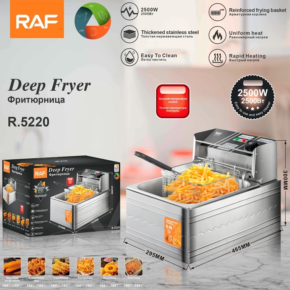 FREIDORA ELECTRICA CON CONTROL DE TEMPERATURA-2500W - 1
