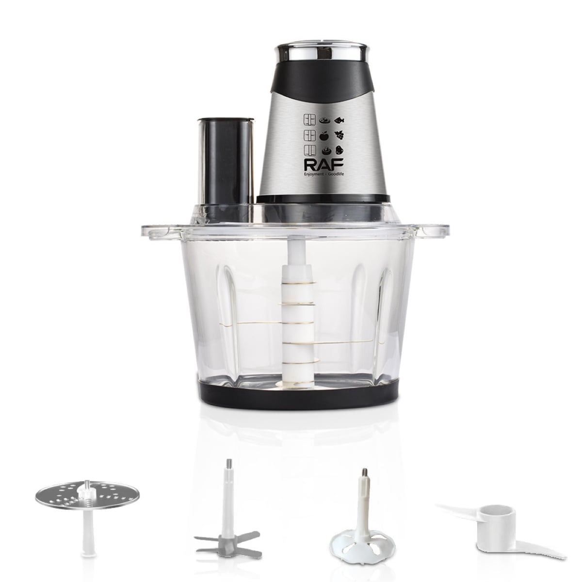 PROCESADOR DE ALIMENTOS PICADORA ELÉCTRICA 6 EN 1 DE 3 LITROS 600W - BOWL DE VIDRIO GRUESO - 3