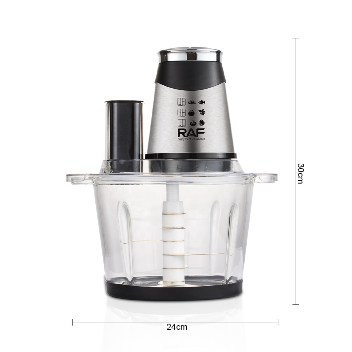 PROCESADOR DE ALIMENTOS PICADORA ELÉCTRICA 6 EN 1 DE 3 LITROS 600W - BOWL DE VIDRIO GRUESO - 6