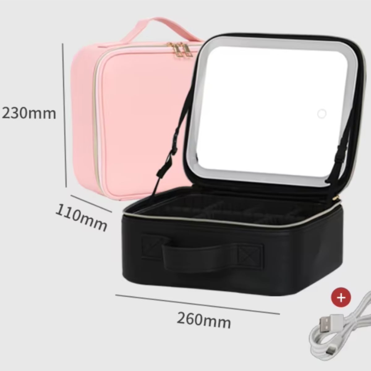 NECESER ESTUCHE DE MAQUILLAJE CON ESPEJO LED - 3