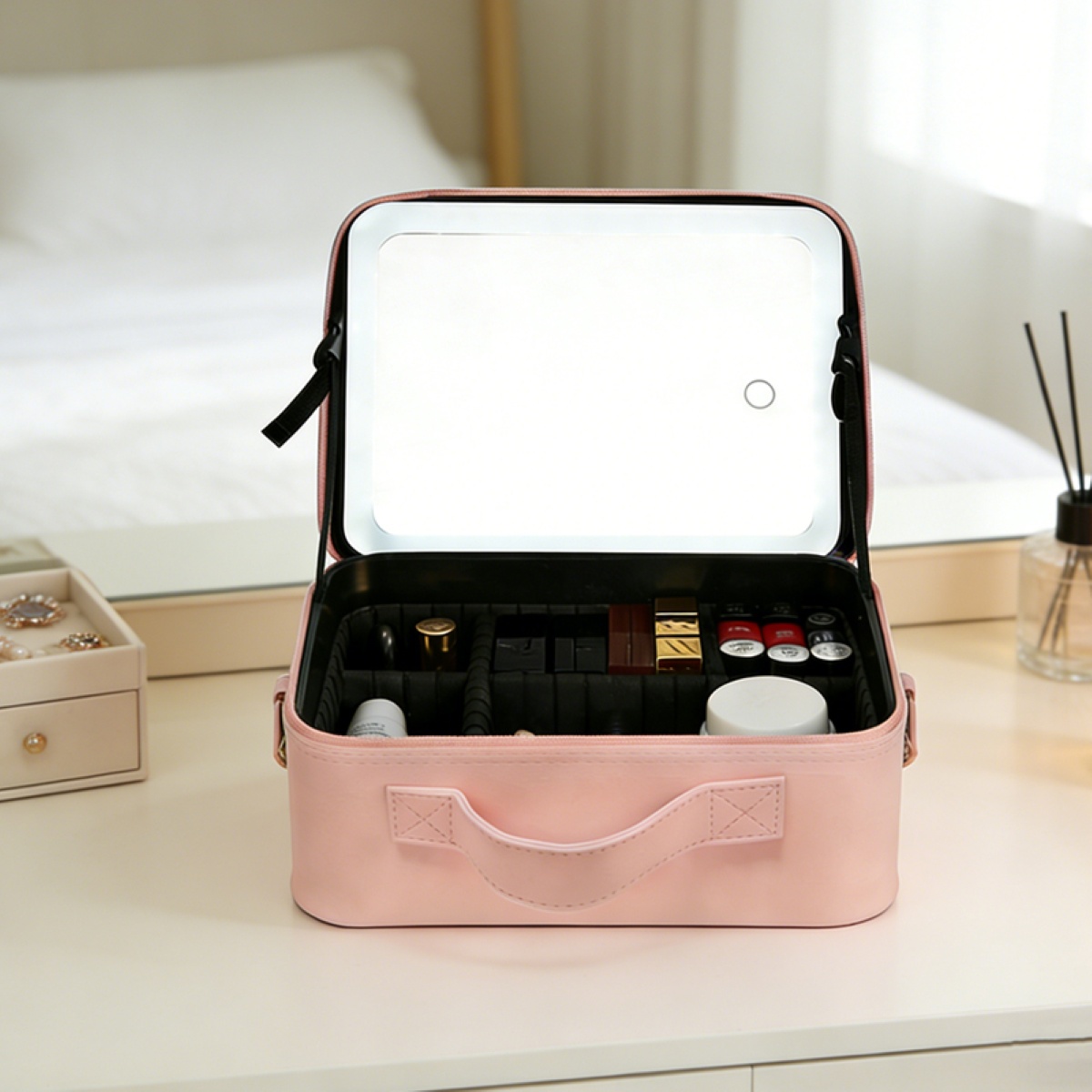 NECESER ESTUCHE DE MAQUILLAJE CON ESPEJO LED - 6