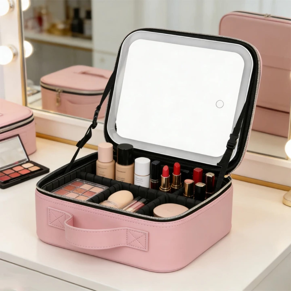NECESER ESTUCHE DE MAQUILLAJE CON ESPEJO LED - 7