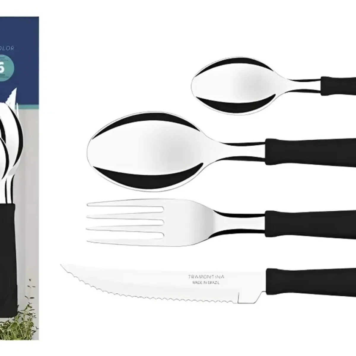 SET. CUBIERTOS TRAMONTINA X24 PZ ACE.INOX. + REGALO C - 4