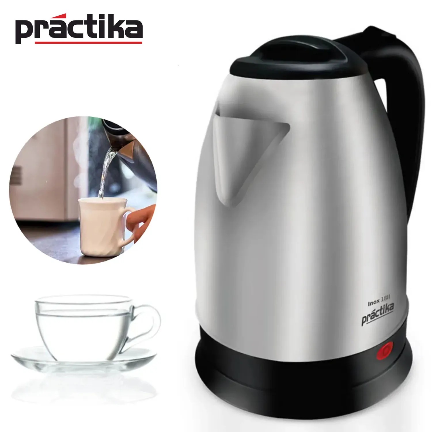 HERVIDOR ELÉCTRICO PRACTIKA 1.8L INOX 18 - ACERO INOXIDABLE - 1