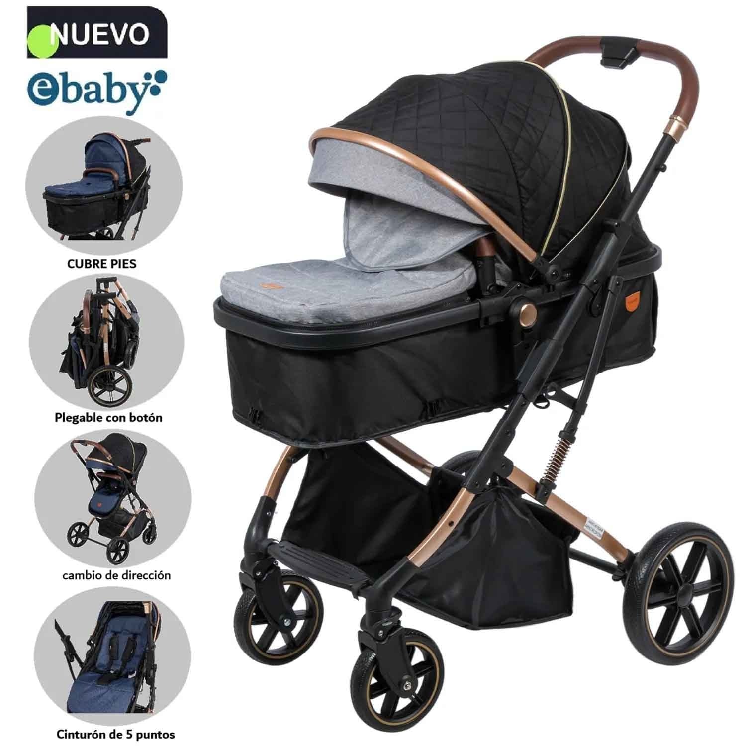 COCHE CUNA MOISÉS DE LUJO SATURNO EB126-1 GRIS - 1