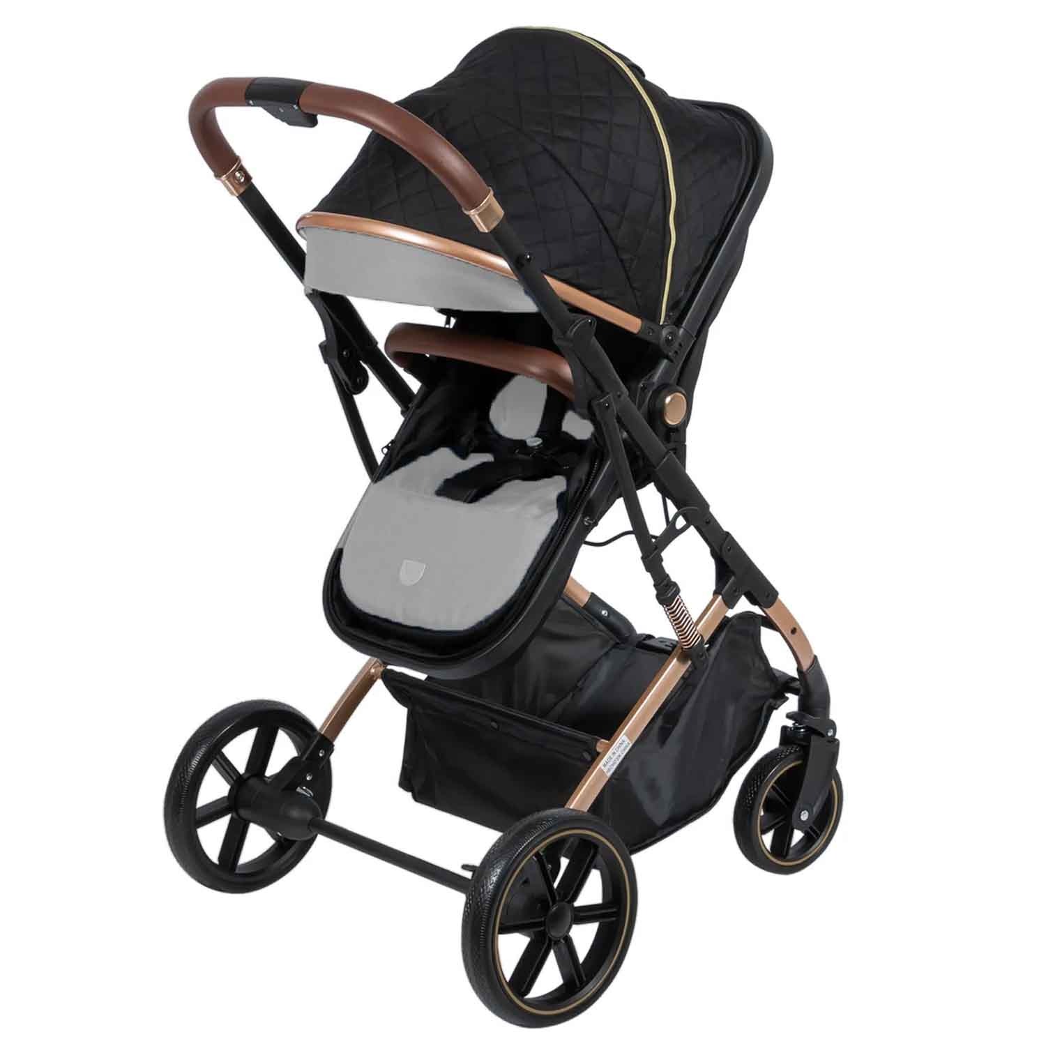 COCHE CUNA MOISÉS DE LUJO SATURNO EB126-1 GRIS - 3