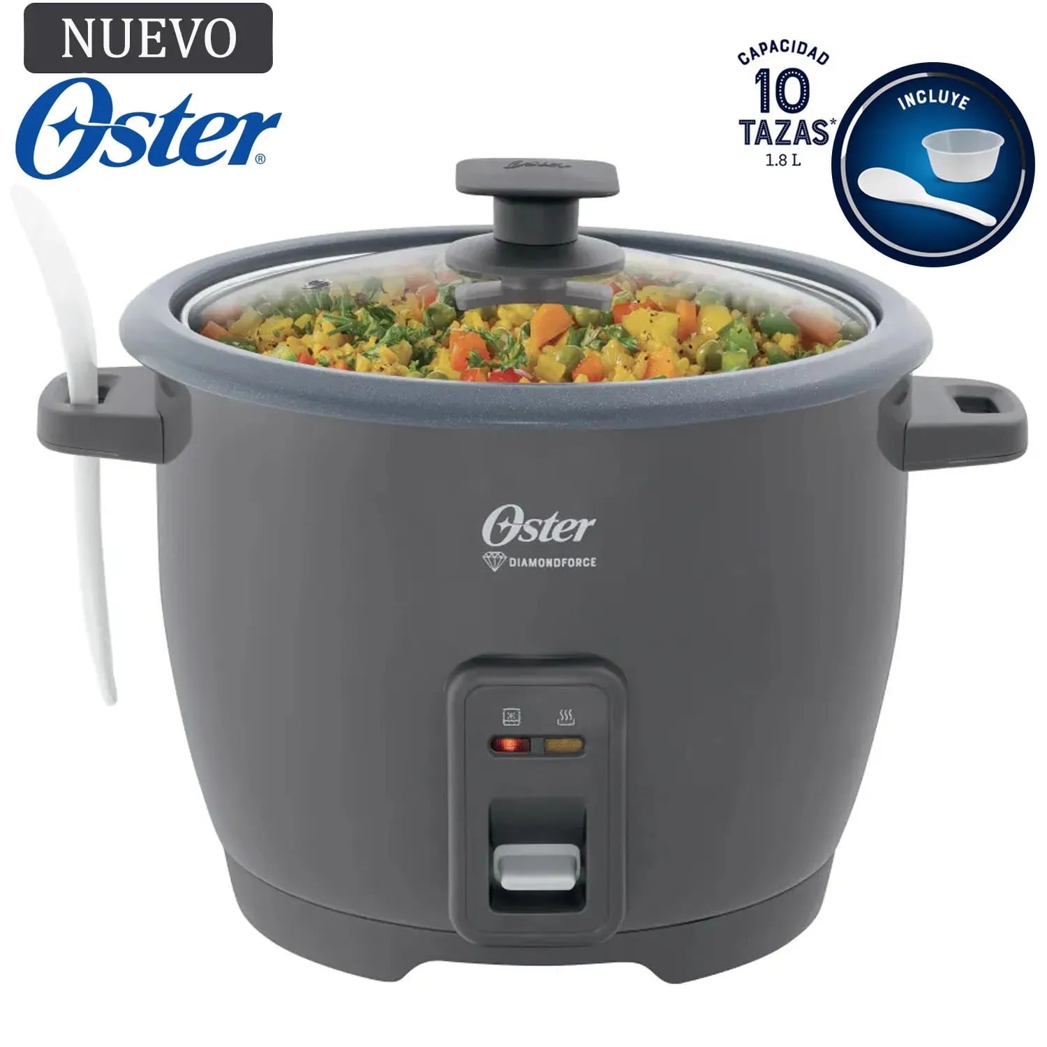 OLLA ARROCERA OSTER DE 1 8L DIAMONDFORCE CKSTRCB10DFSKE GRIS - 1