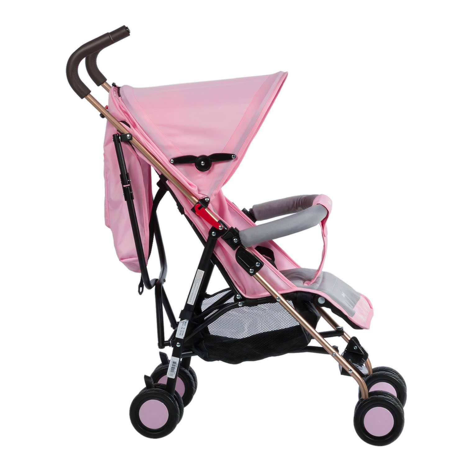 COCHE BASTÓN RECLINABLE EBABY ZAZU EB217-1 ROSADO - 2