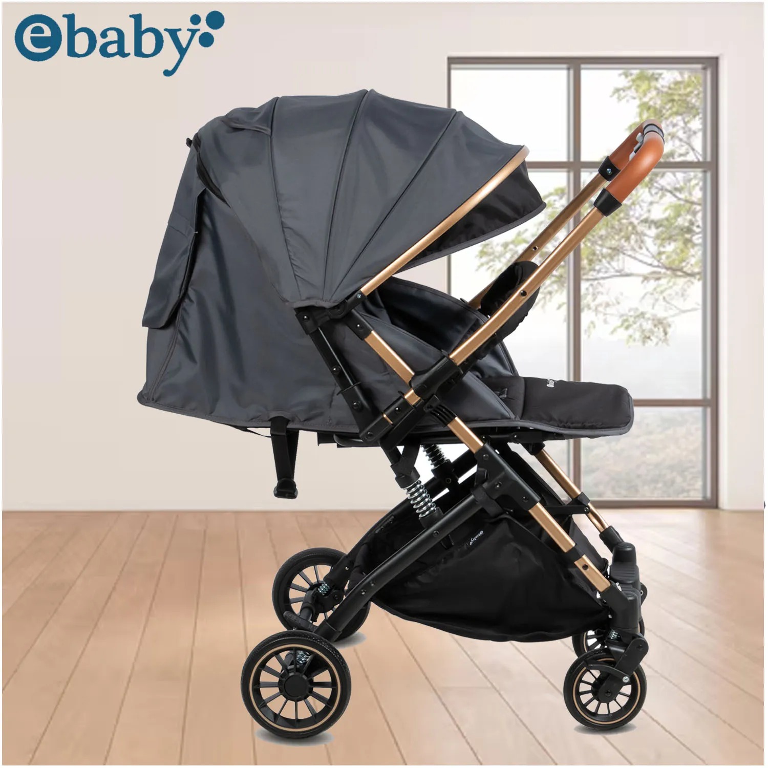 COCHE PASEO REVERSIBLE EBABY «VINCE» GRIS - 3