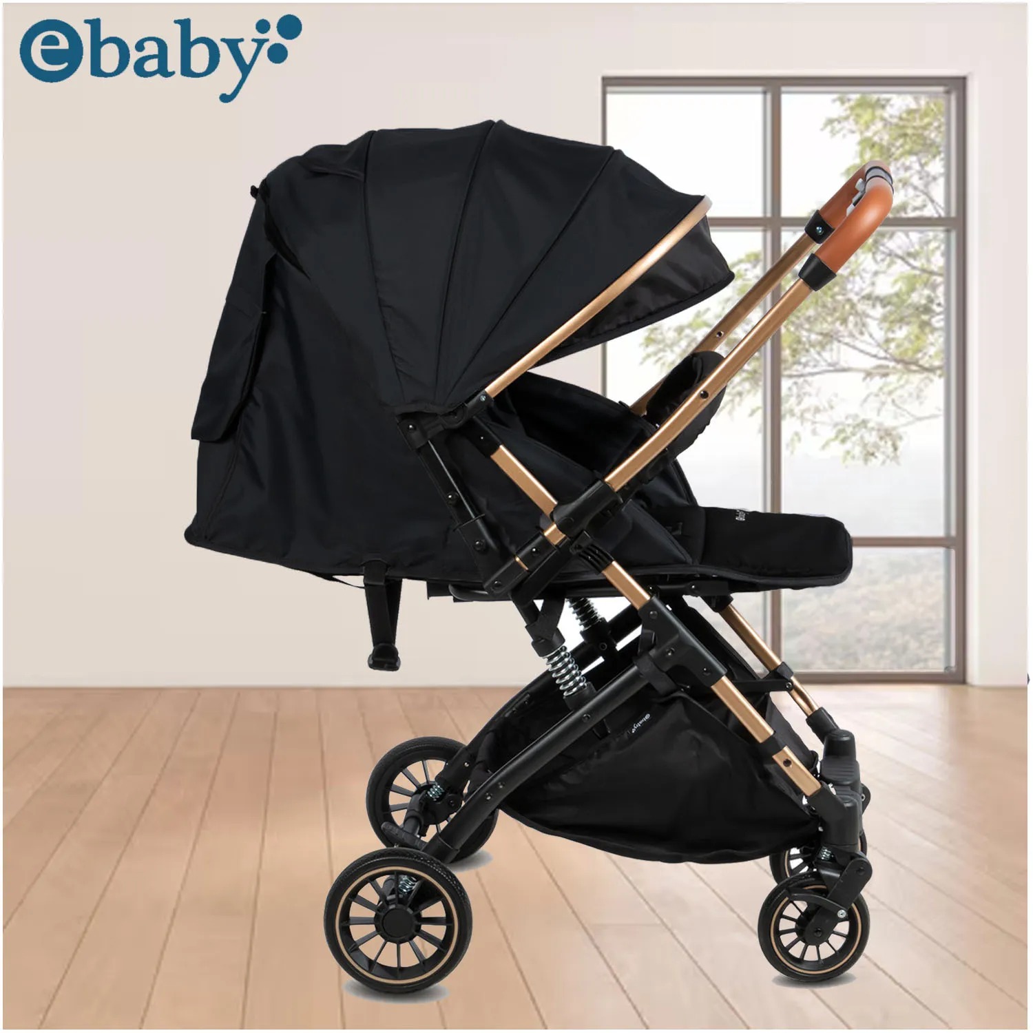 COCHE PASEO REVERSIBLE EBABY «VINCE» BLACK - 3