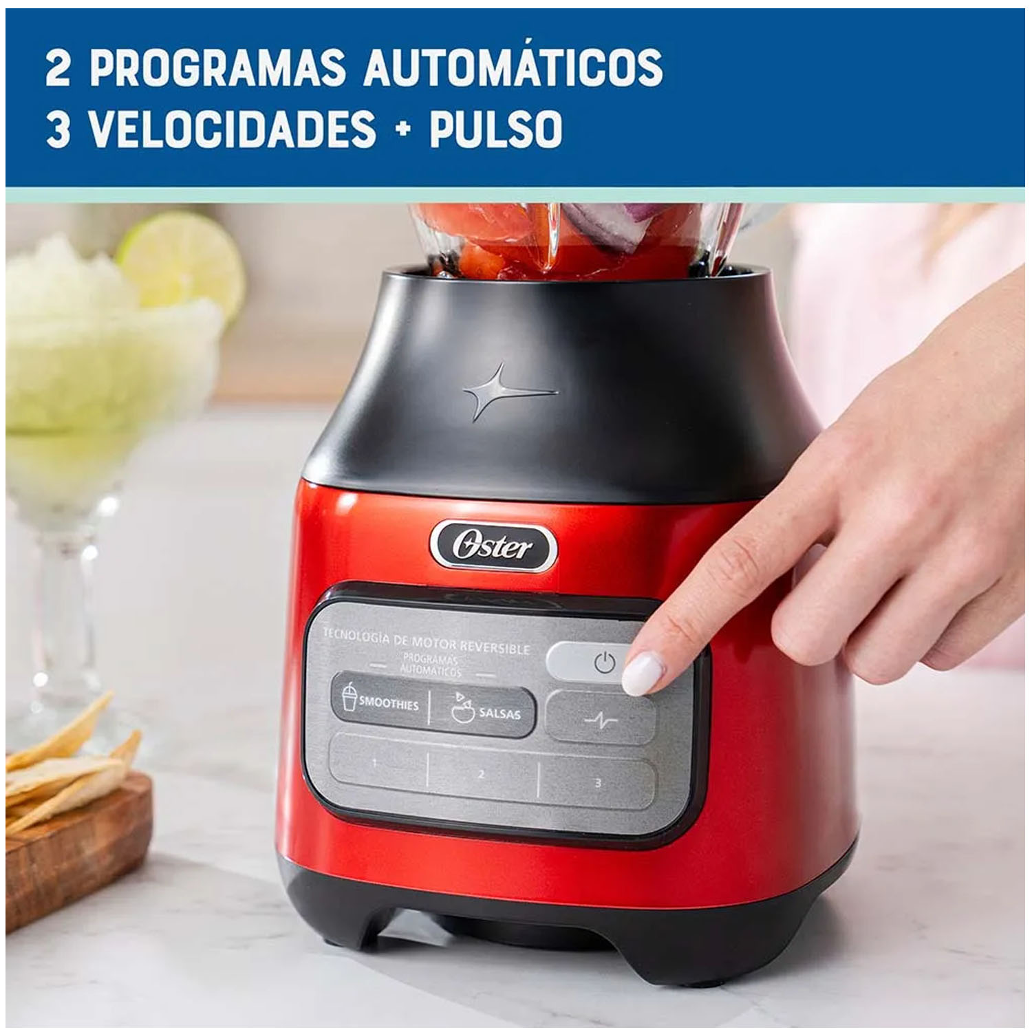 LICUADORA CON TECNOLOGÍA DE MOTOR REVERSIBLE BLSTPEG-CRT 3 VELOCIDADES - 6