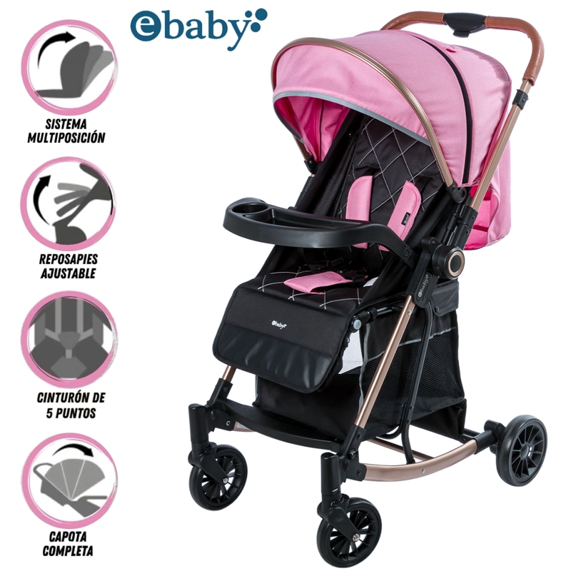 COCHE MECEDORA DE LUJO BOUNCY PINK - 1