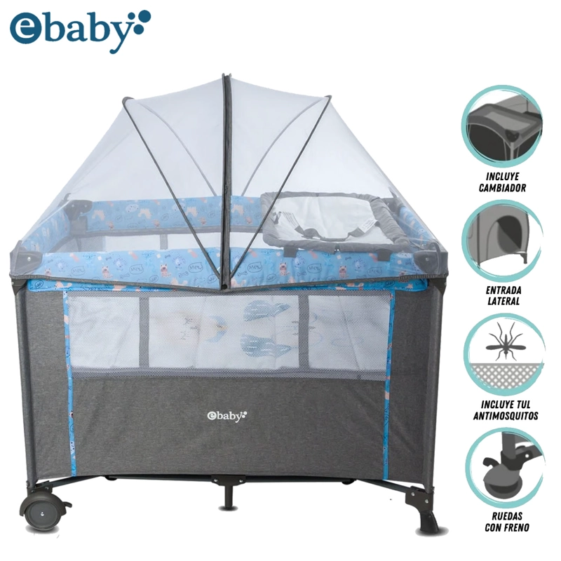 EBABY CUNA COLECHO NALA EB751-1 AZUL DARK - 1