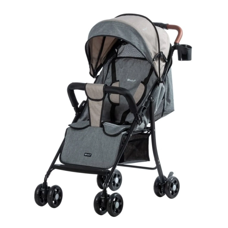 COCHE DE PASEO NAT MALETA CON CUBRE PIES PLEGABLE BEIGE - 2