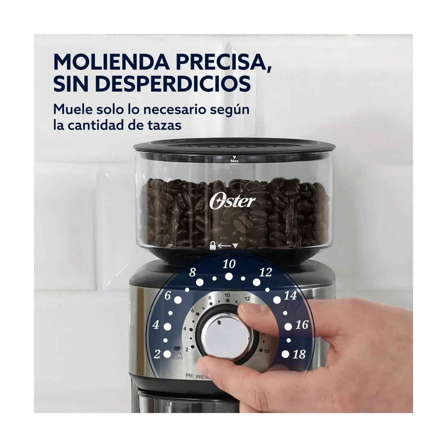 MOLINILLO DE CAFÉ AUTOMÁTICO OSTER 18 CONFIGURACIONES DE MOLIENDA - 2