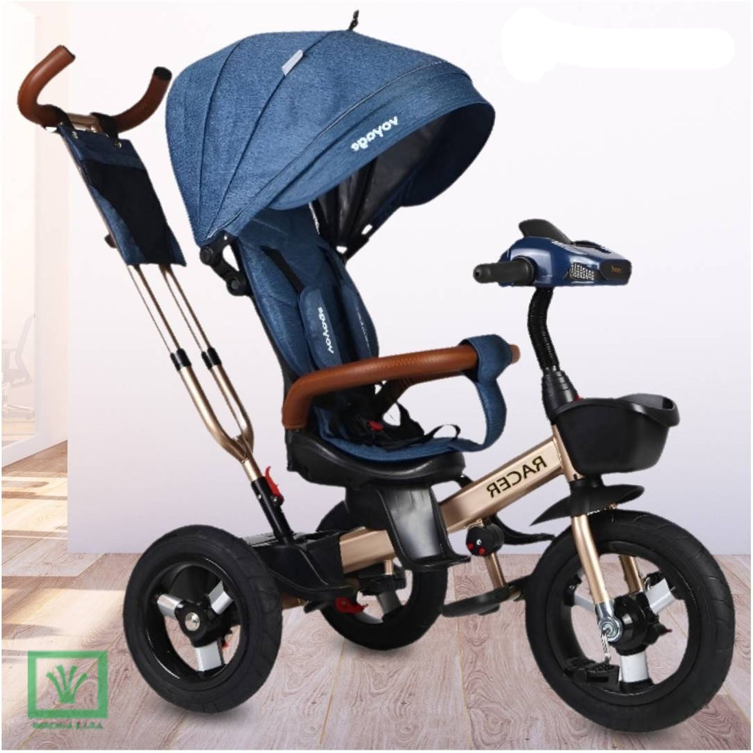 TRICICLO GUIADOR PARA NIÑOS USB Y BLUETOOH «LAURENT» BLUE - 4