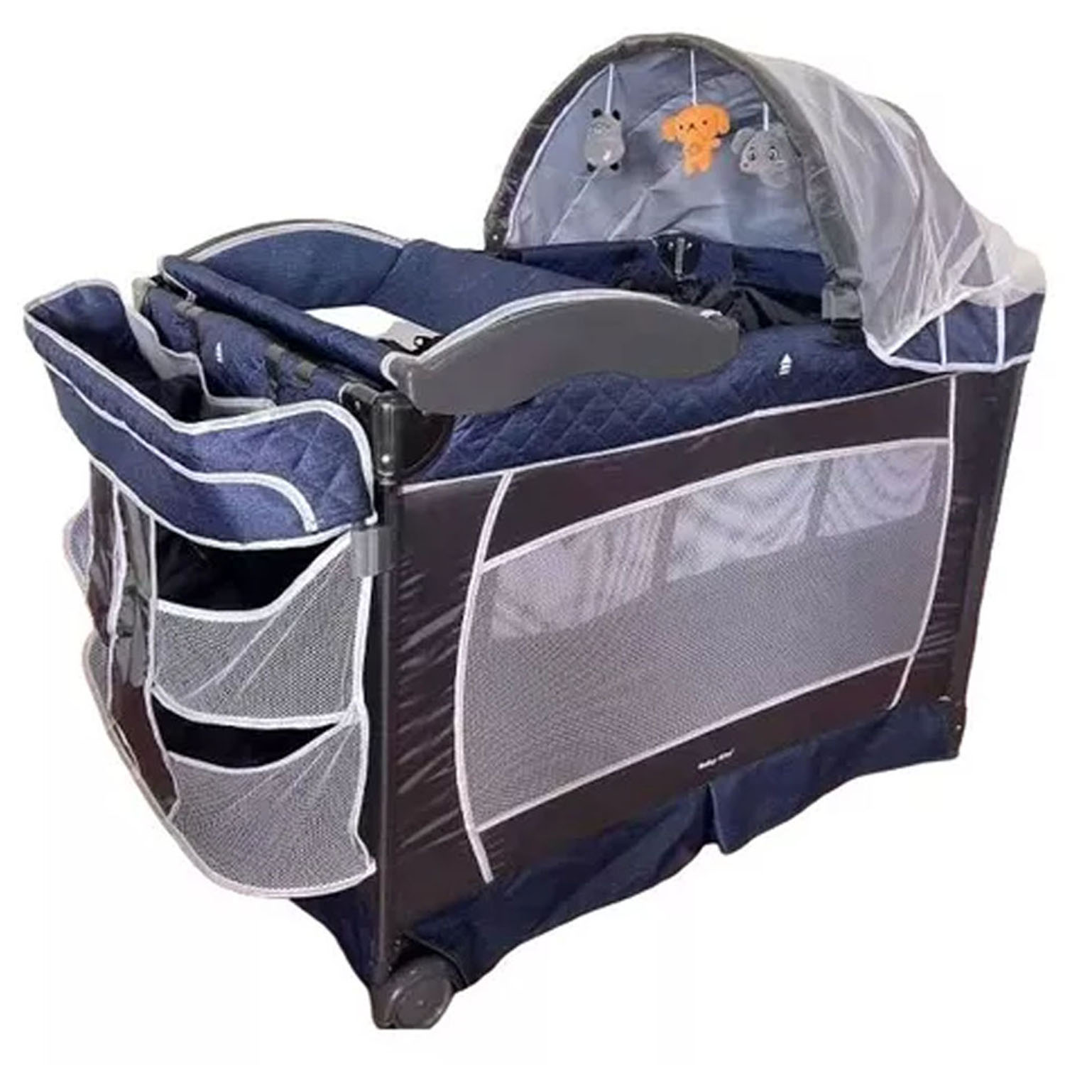 CUNA CORRAL BABY KITS VERONA AZUL+ COLCHÓN 4 ' CELESTE - 2