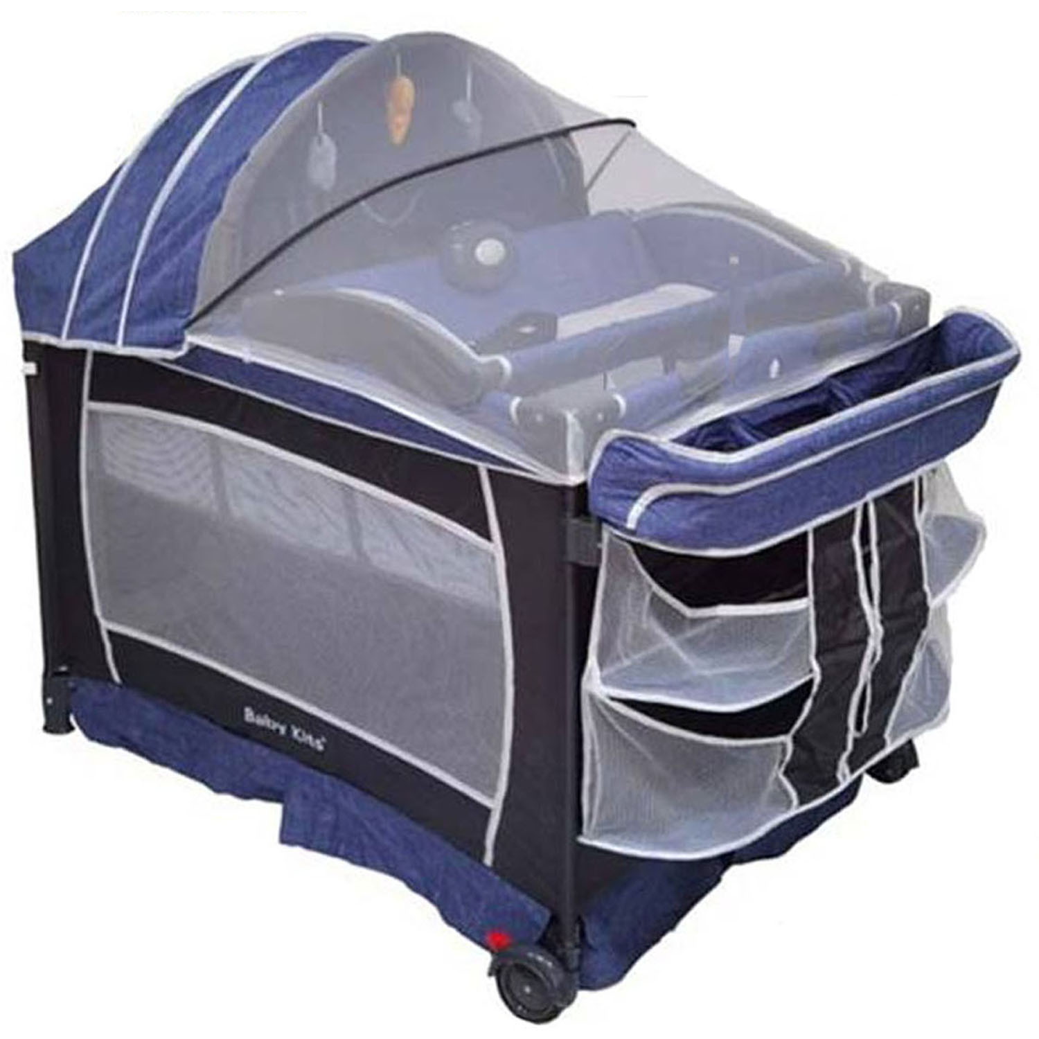 CUNA CORRAL BABY KITS VERONA AZUL+ COLCHÓN 4 ' CELESTE - 3