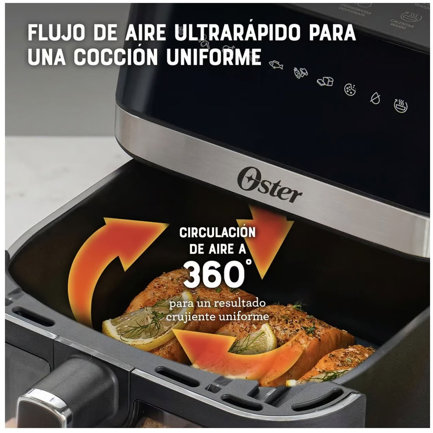 FREIDORA DE AIRE DIGITAL OSTER DIAMONDFORCE 7.5 L CKSTAF75WDSSDF - 6