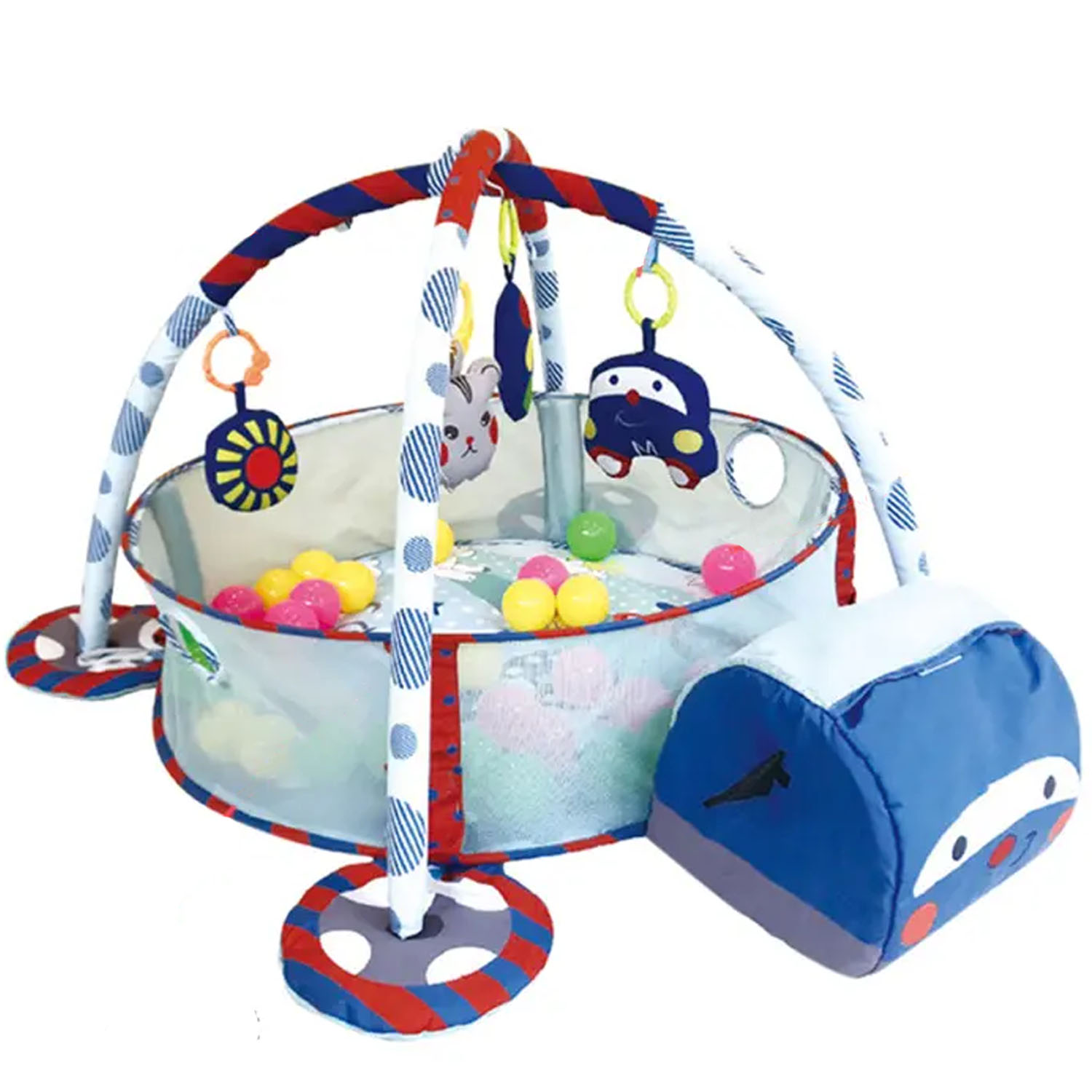 GIMNASIO DE BEBE DIDÁCTICO 3 EN 1 CON PELOTAS ROBOT AZUL - 2