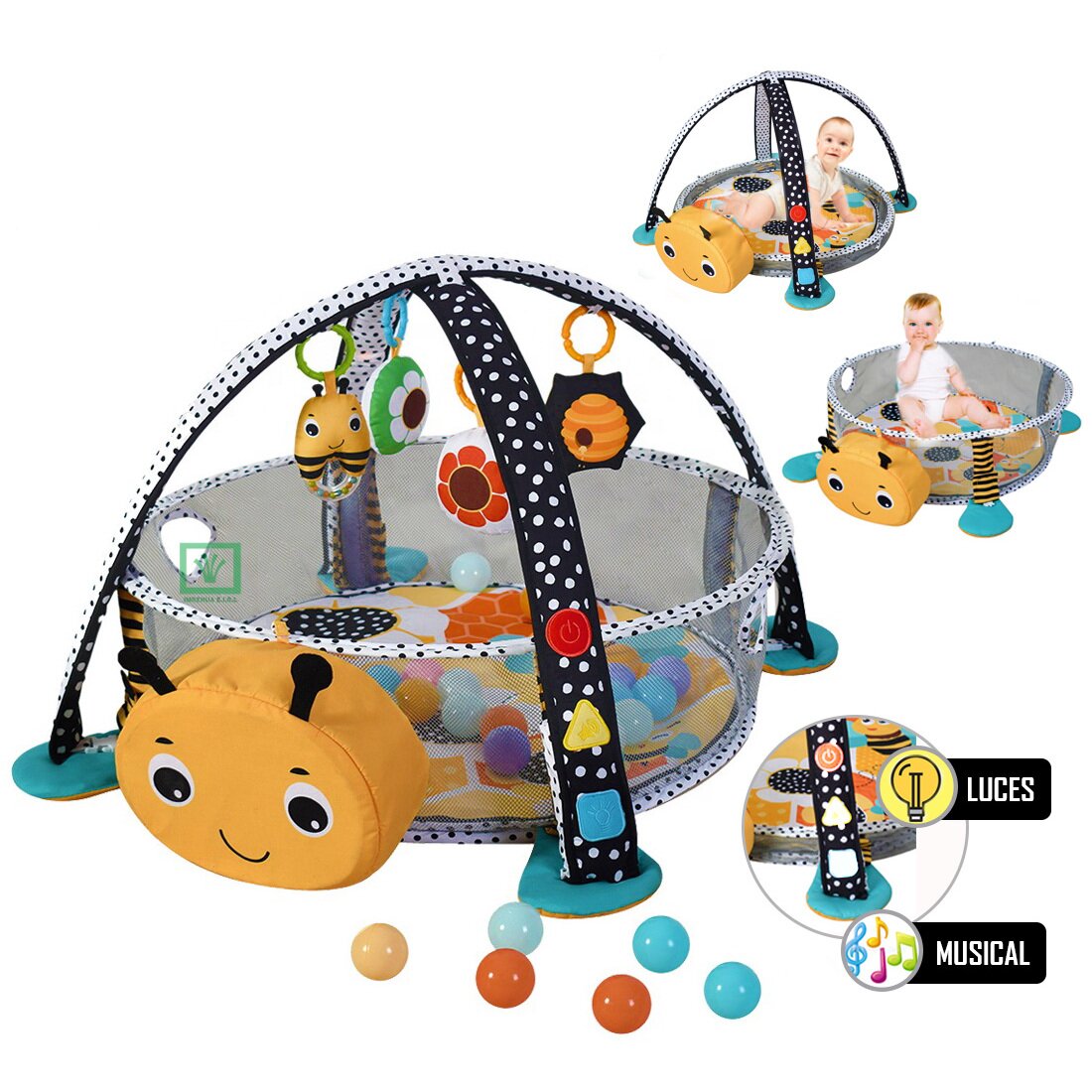 GIMNASIO MUSICAL CON LUCES Y PELOTAS DE COLOR 63574 - 1