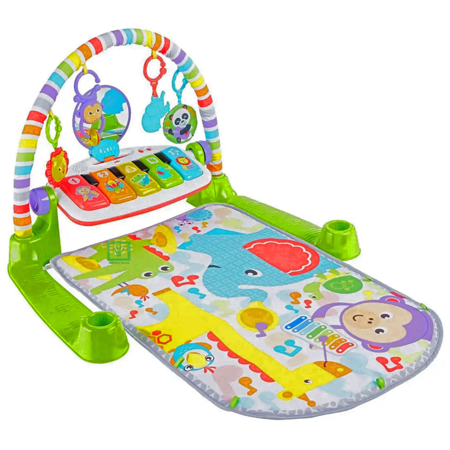 GIMNASIO PIANO PATADITAS CON LUCES MUSICA Y ESPEJO 668-38 VERDE - 2