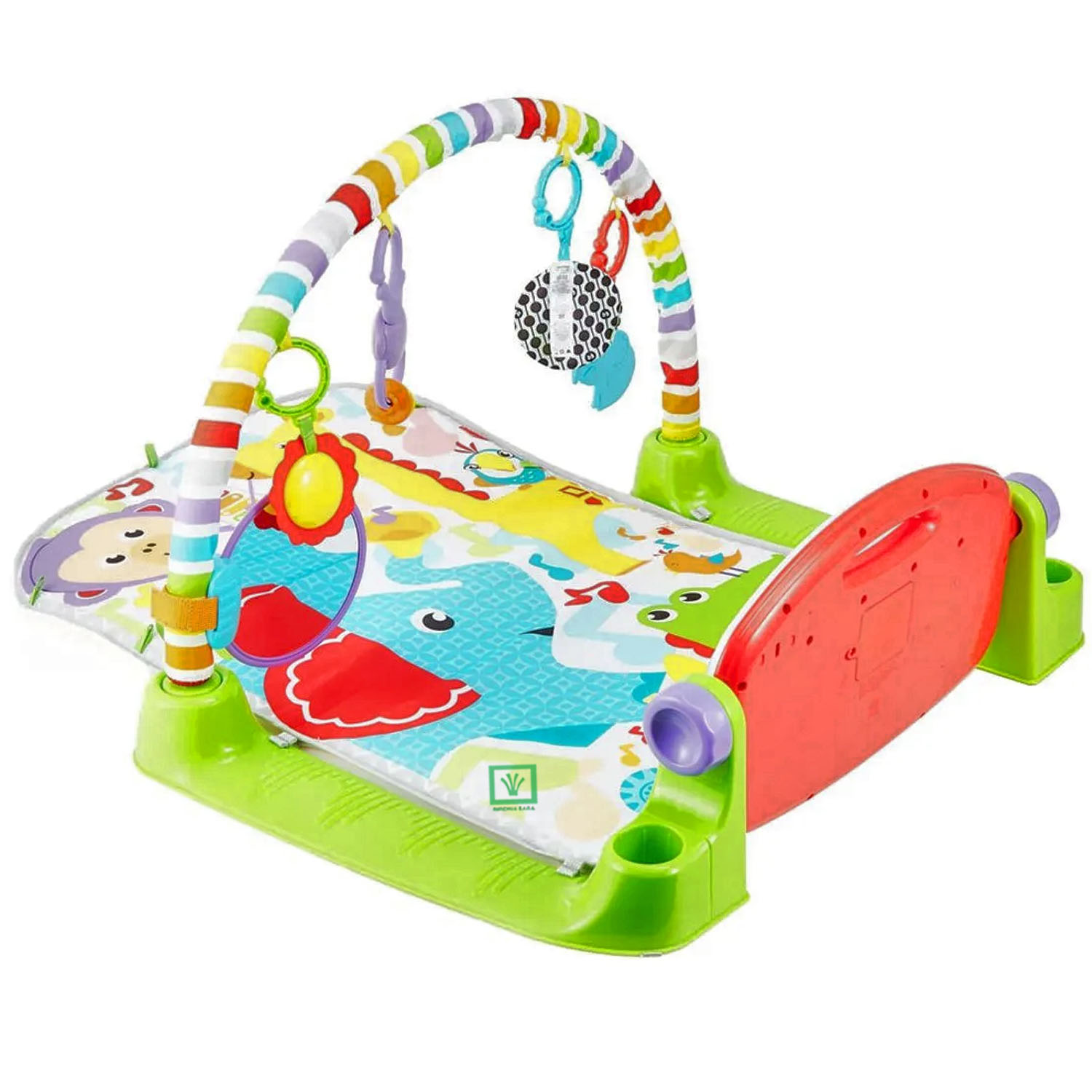 GIMNASIO PIANO PATADITAS CON LUCES MUSICA Y ESPEJO 668-38 VERDE - 7