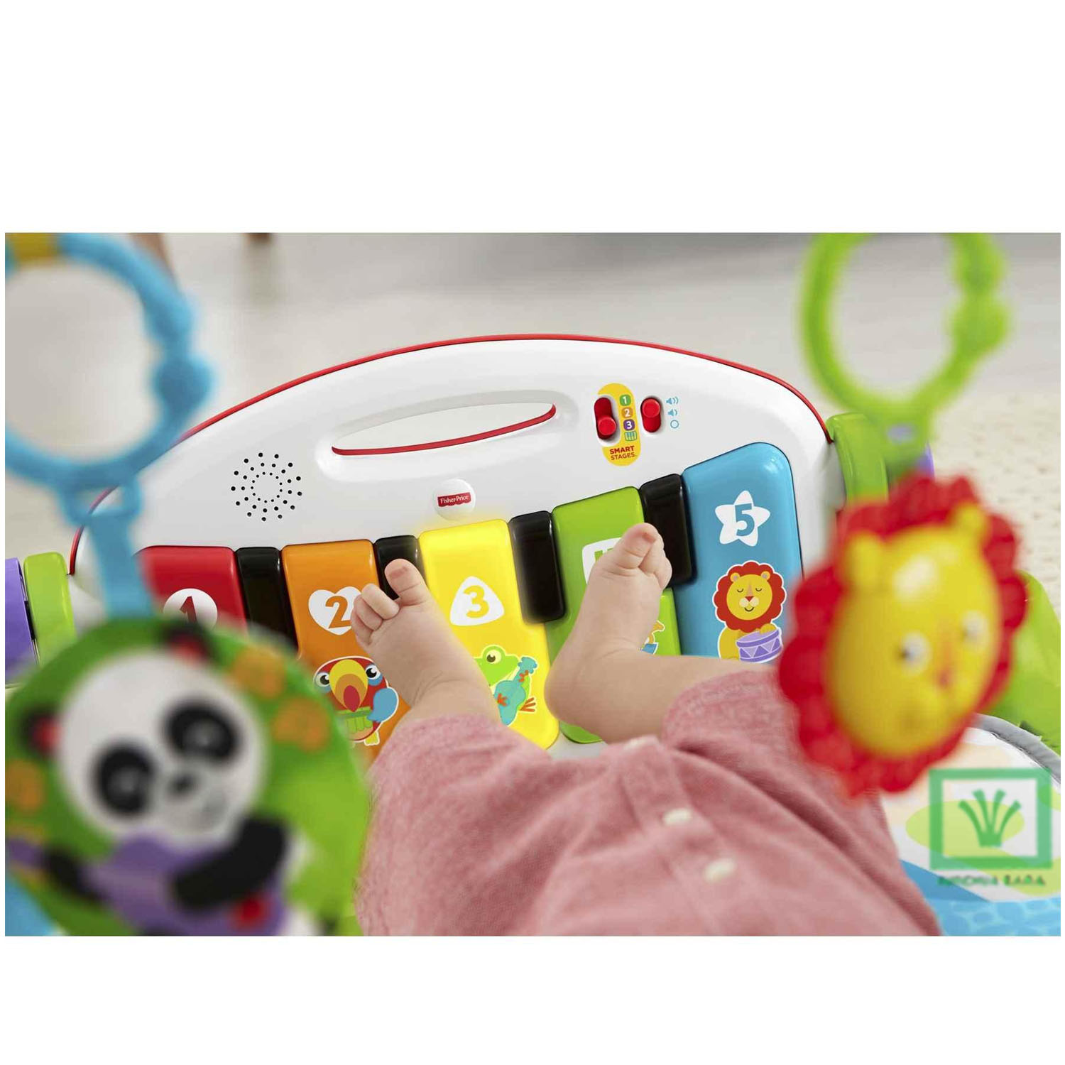 GIMNASIO PIANO PATADITAS CON LUCES MUSICA Y ESPEJO 668-38 VERDE - 8