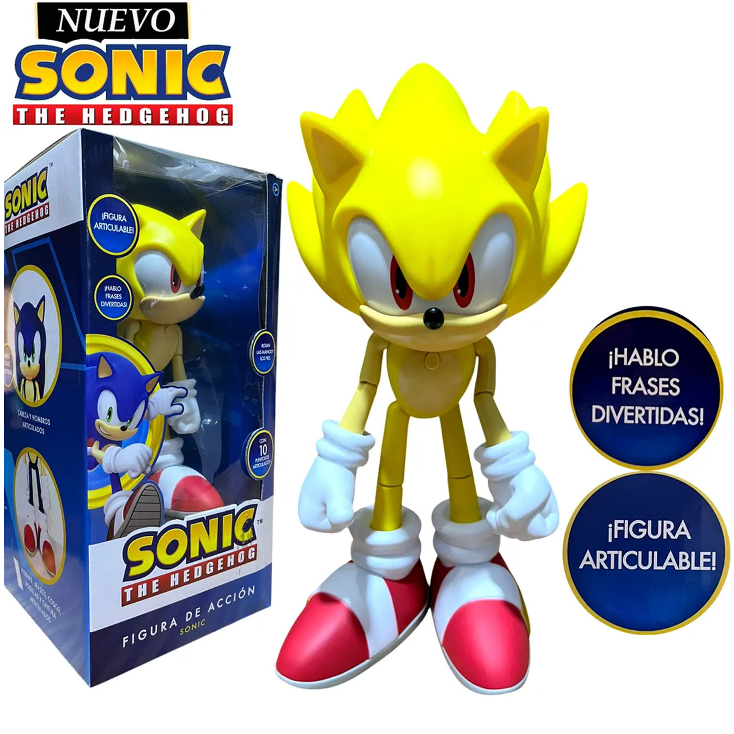 MUÑECO SUPER SONIC THE HEDGEHOG MUSICAL Y ARTICULABLE - 1