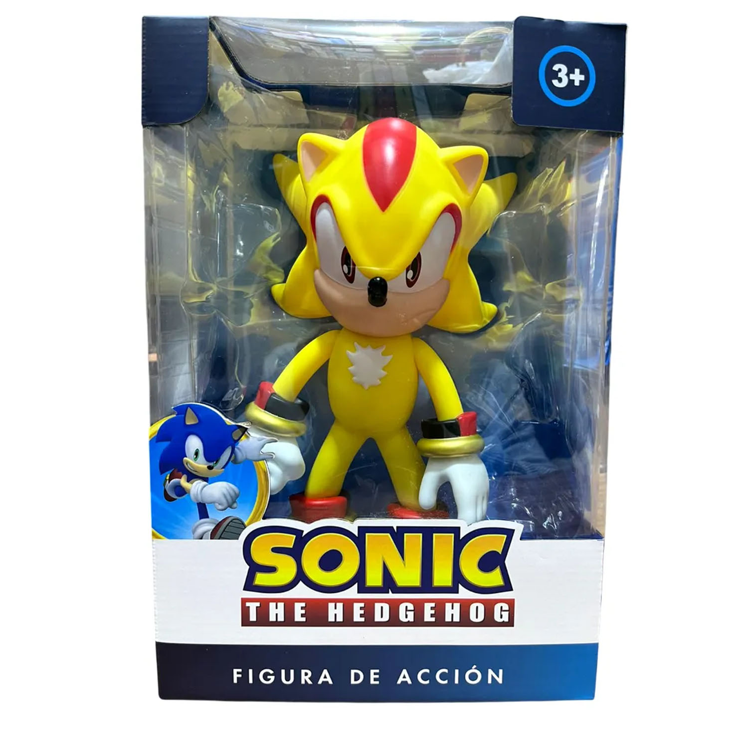 MUÑECO SONIC THE HEDGEHOG ARTICULABLE SÚPER SHADOW AMARILLO - 4